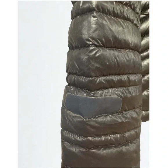 Patagonia Ultralight Down Jacket Women’s Large Black 800 Fill Puffer Patched - Picture 3 of 6